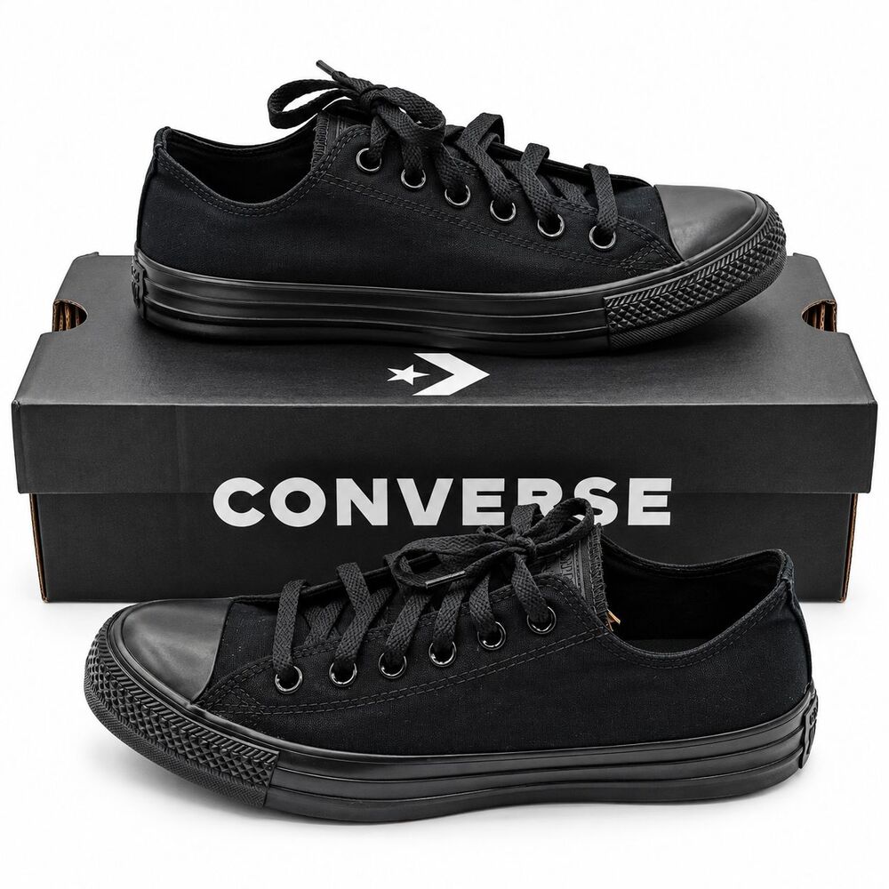 Converse Chuck Taylor All Star Women 9.5 Black Low Top Canvas M5039C Shoes Retro